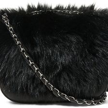 Ralph Lauren Small Shearling Shoulder Bag Black