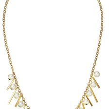 Rebecca Minkoff Bead/Bar Collar Necklace 12K with Pearl