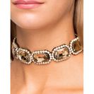Bijuterii Femei CheapChic Squared Out Rhinestone Choker Metallic Champagne