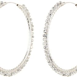 Chan Luu Beaded Hoop Earrings SILVER CRYSTAL