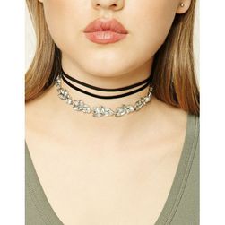 Bijuterii Femei Forever21 Layered Velvet Choker Blackclear