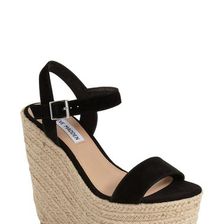 Incaltaminte Femei Steve Madden Alyssa Espadrille Wedge Sandal Women BLACK SUEDE