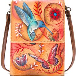 Anuschka Handbags Mini Sling Organizer Flying Jewels Tan