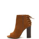 Incaltaminte Femei CheapChic Back Talk Laced-up Chunky Booties Chestnut