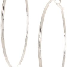 14th & Union Large Textured Hoop Earrings SILVER