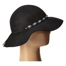 Accesorii Femei San Diego Hat Company WFH7954 Round Crown Floppy with Faux Silver and Turquoise Bead Black
