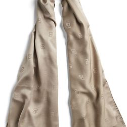 Ralph Lauren RL Silk-Wool Scarf Taupe