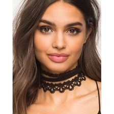 Bijuterii Femei CheapChic Double Lace Suede 3pc Choker Set Black