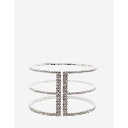 Bijuterii Femei CheapChic Double Caged Rhinestone Cuff Met Slvr