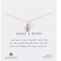 Dogeared Truth Word Sterling Silver Pebble & 2mm Freshwater Cultured Pearl Charm Bracelet SILVER