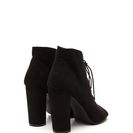 Incaltaminte Femei CheapChic Sassy Strut Lace-up Faux Suede Booties Black