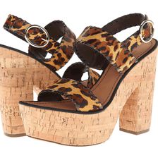 Diane von Furstenberg Remy Camel Leopard Print Haircalf/Black Calf