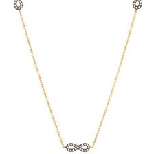 Bijuterii Femei Freida Rothman 14K Gold Plated Sterling Silver Infinity CZ Station Necklace BLACK AND GOLD