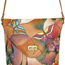 Anuschka Handbags V Shaped Flap Bag Tan