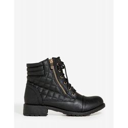 Incaltaminte Femei CheapChic Draw The Line Combat Boot Black