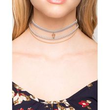 Bijuterii Femei CheapChic Triangle Stud 2pc Choker Set Gray