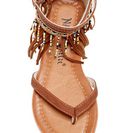 Incaltaminte Femei Nature Breeze Celine Beaded Fringe Sandal TAN PU