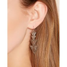 Bijuterii Femei Forever21 Tiered Triangle Drop Earrings Antique silver