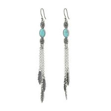 Bijuterii Femei Lucky Brand Linear Feather Earrings Medium Grey