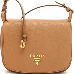 Prada Textured Calfskin Crossbody Bag CARAMEL