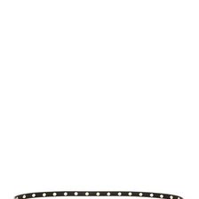 Accesorii Femei Linea Pelle Leather Hex Cone Stud Skinny Belt BLACK