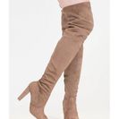 Incaltaminte Femei CheapChic Drawstring Me Along Over-the-knee Boots Taupe