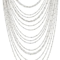 Natasha Accessories Multi-Strand Chain Necklace SILVER
