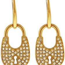 Michael Kors Pave Padlock Gold-tone Drop Earrings MKJ4889710 N/A