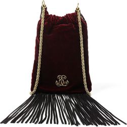 Ralph Lauren Velvet Chain Pouch Burgundy