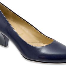 Trotters Penelope Blue Glazed Kid Leather