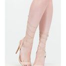 Incaltaminte Femei CheapChic At Long Last Lace-up Faux Leather Heels Nude