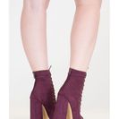 Incaltaminte Femei CheapChic It Factor Lace-up Block Heel Booties Plum