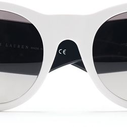 Ralph Lauren Greek-Key Round Sunglasses White/Greek Print