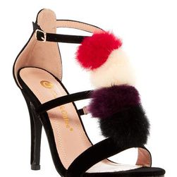 Incaltaminte Femei Chase Chloe Edward Pompom Heel Sandal BLACK