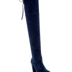 Incaltaminte Femei Catherine Catherine Malandrino Sorcha Faux Fur Footbed Over-The-Knee Boot navy