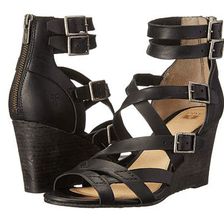 Incaltaminte Femei Frye Rain Strappy Wedge Black Washed Smooth Vintage