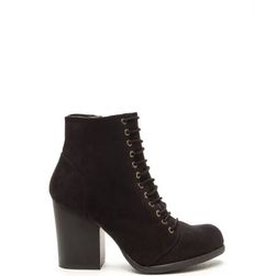 Incaltaminte Femei CheapChic Morale Boost Laced Block Heel Booties Black