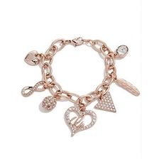 Bijuterii Femei GUESS Rose Gold-Tone Link Charm Bracelet rose gold