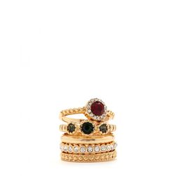Bijuterii Femei Forever21 Rhinestone Studded Ring Set Goldgreen