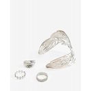 Bijuterii Femei CheapChic Luv In The Leaves Cuff Ring Set Met Slvr