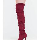 Incaltaminte Femei CheapChic Stylish Slouch Pointy Thigh-high Boots Burgundy
