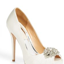 Badgley Mischka Petal Embellished Pump WHITE