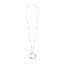 Vince Camuto Pave Open Circle Pendant Necklace Gold/Hematite/Black Diamond