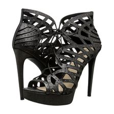 Jessica Simpson Akana Black/Gunmetal Shimmer Kid Suede