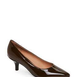 Incaltaminte Femei Salvatore Ferragamo Dark Brown Tanna Pointed Toe Stacked Heel Pumps Dark Brown