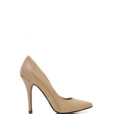 Incaltaminte Femei CheapChic So Refined Pointy Faux Patent Pumps Dkbeige