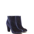 Incaltaminte Femei CheapChic Major Muse Chunky Velvet Booties Navy