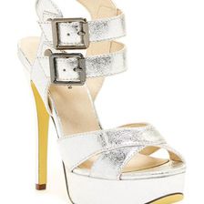 Incaltaminte Femei Michael Antonio Tira Metallic Belt Buckle Heel Silver