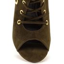 Incaltaminte Femei CheapChic Hole Heart Embellished Lace-up Booties Olive