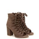Incaltaminte Femei CheapChic Street Cred Chunky Laced Cut-out Booties Taupe